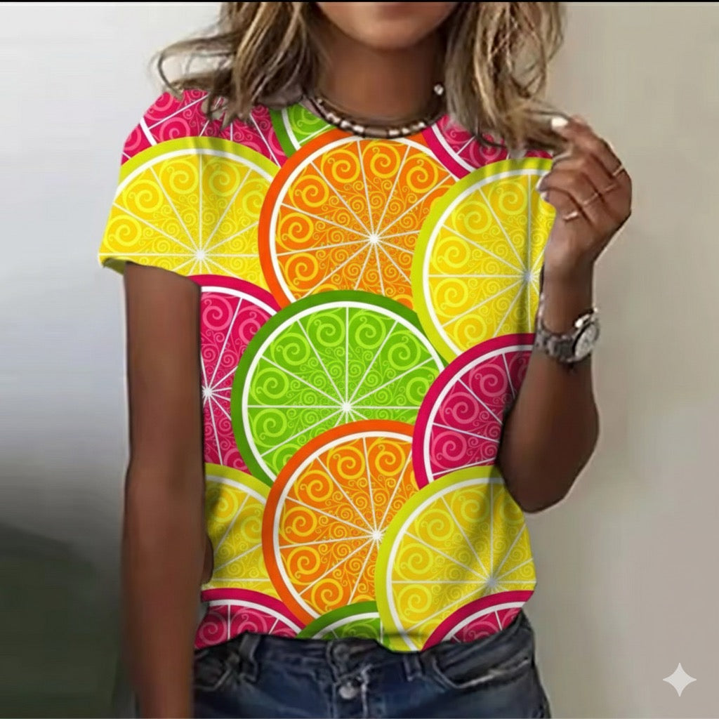 FULL BODY 3D PRINT LADIES HALF SLEEVE T-SHIRT