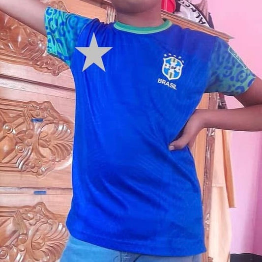 BRAZIL AWAY FULL BODY SUBLIMATION PRINT KIDS JERSEY