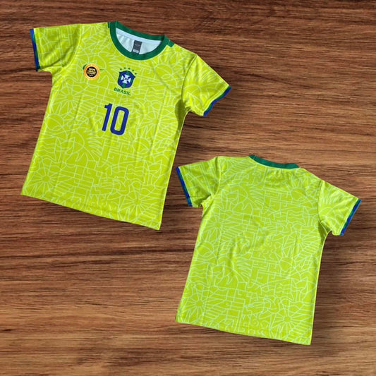 BRAZIL HOME FULL BODY SUBLIMATION PRINT KIDS JERSEY