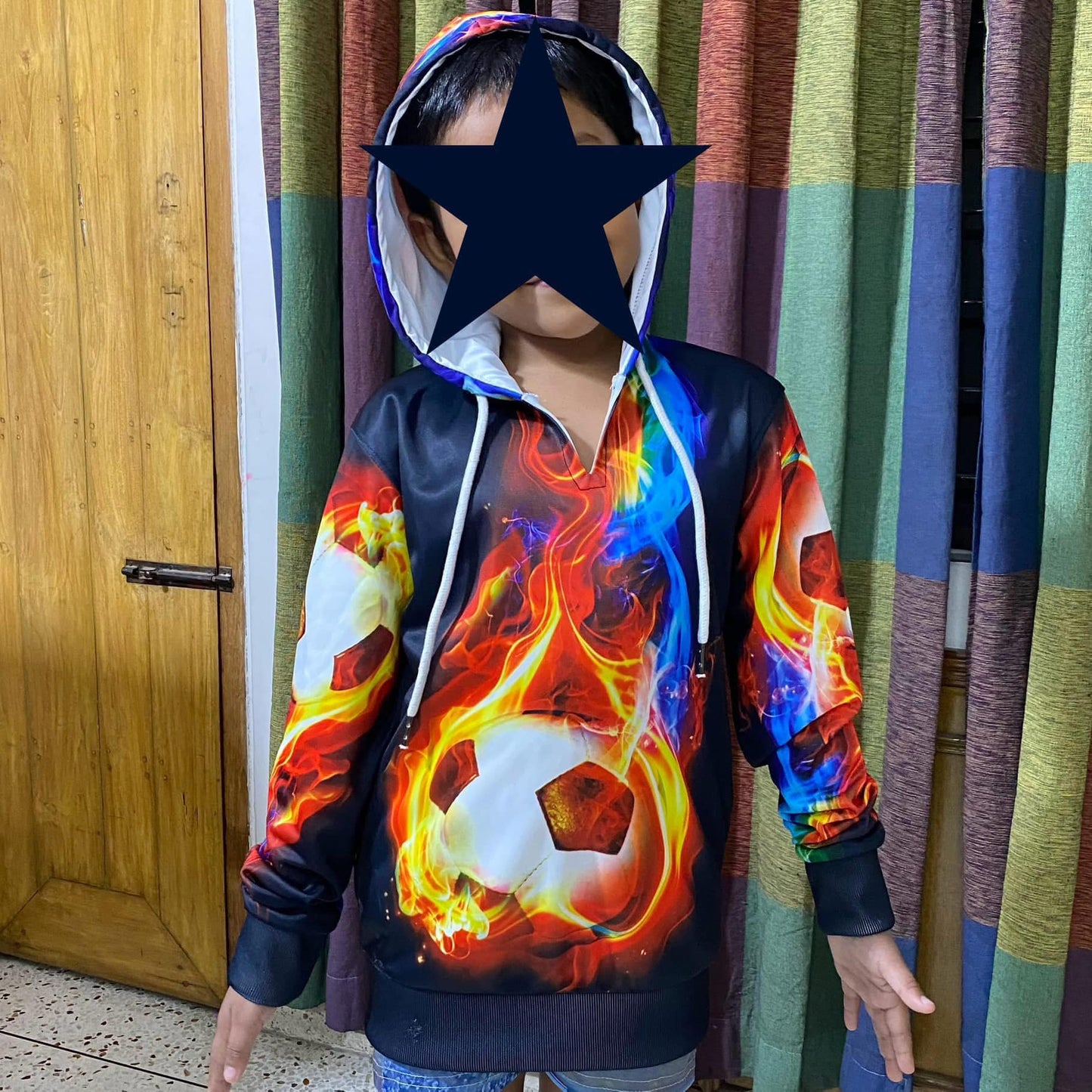 FIRE FOOTBALL KIDS HODDY ( 1 YEAR TO 11 YEARS)