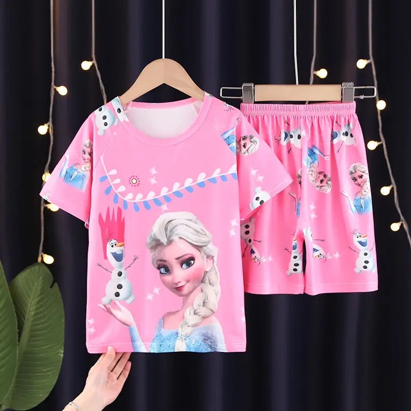 FROZEN KIDS TOP BOTTOM SET WITH CAP (COTTON MATERIAL 1Y TO 12Y)