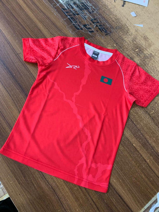 BANGLADESH FOOTBALL WHITE  FULL BODY PRINT PREMIUM QUALITY KIDS JERSEY