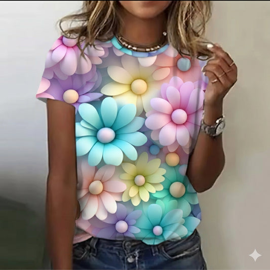 FULL BODY 3D PRINT LADIES HALF SLEEVE T-SHIRT