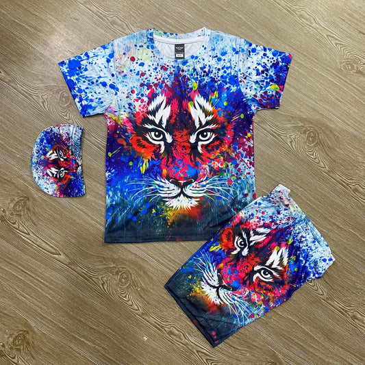 TIGER KIDS TOP BOTTOM SET WITH CAP (JERSEY MATERIAL 1Y TO 10Y)